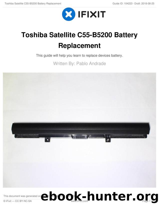 Toshiba Satellite C55-B5200 Battery Replacement by Unknown