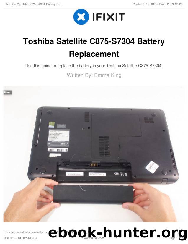 Toshiba Satellite C875-S7304 Battery Replacement by Unknown