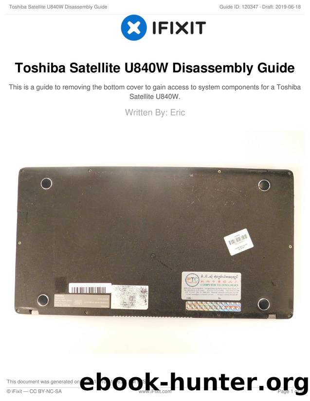 Toshiba Satellite U840W Disassembly Guide by Unknown