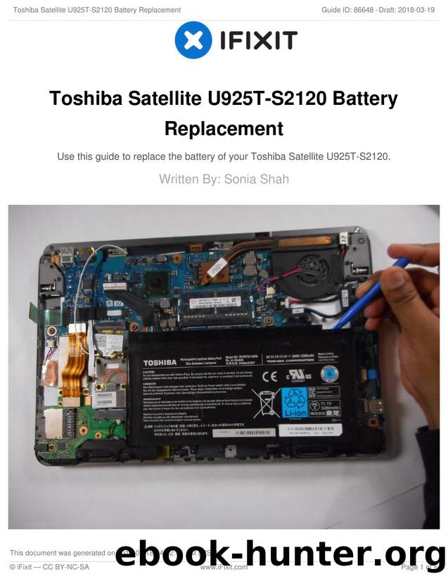 Toshiba Satellite U925T-S2120 Battery Replacement by Unknown