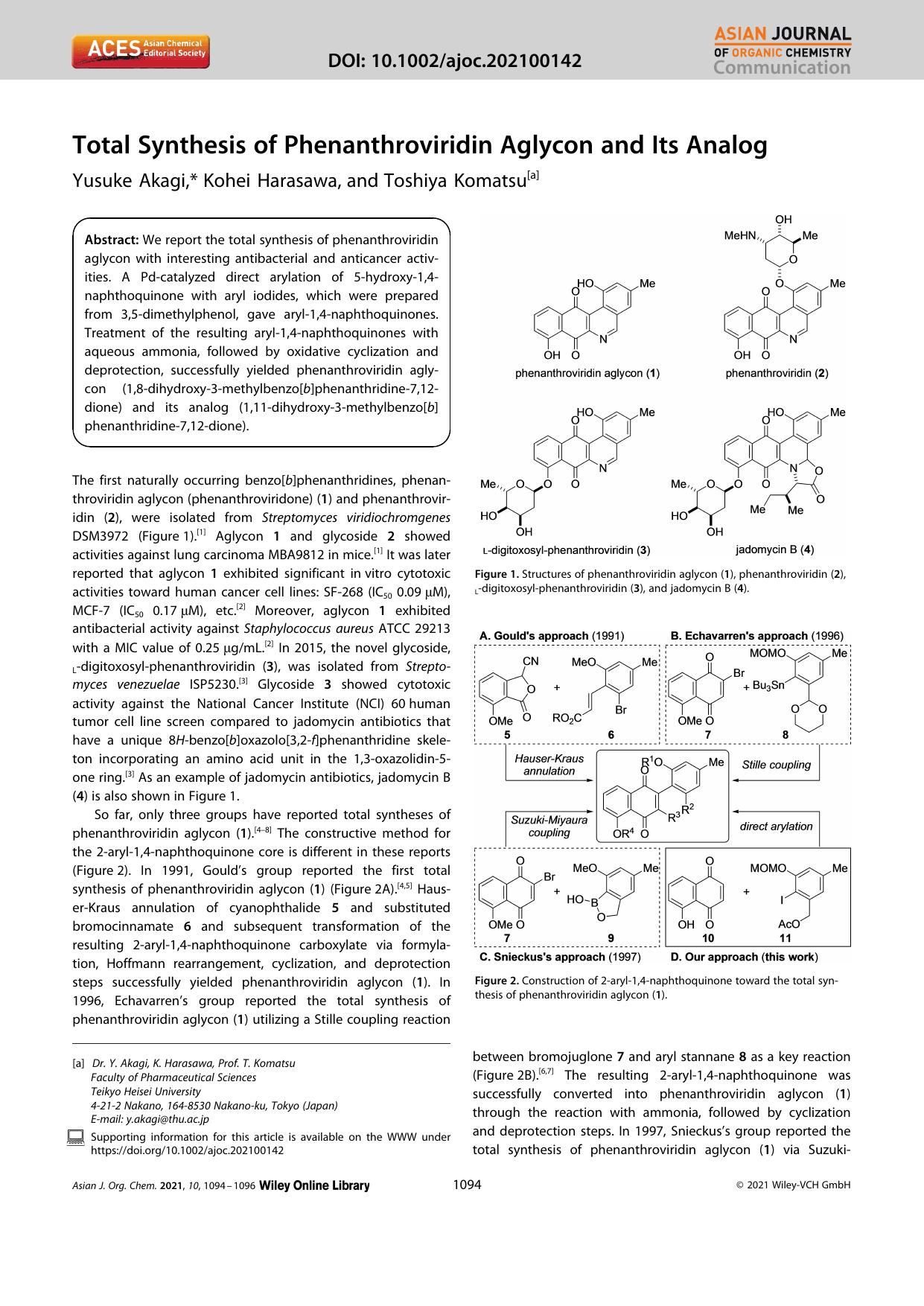 Total Synthesis of Phenanthroviridin Aglycon and Its Analog by Unknown