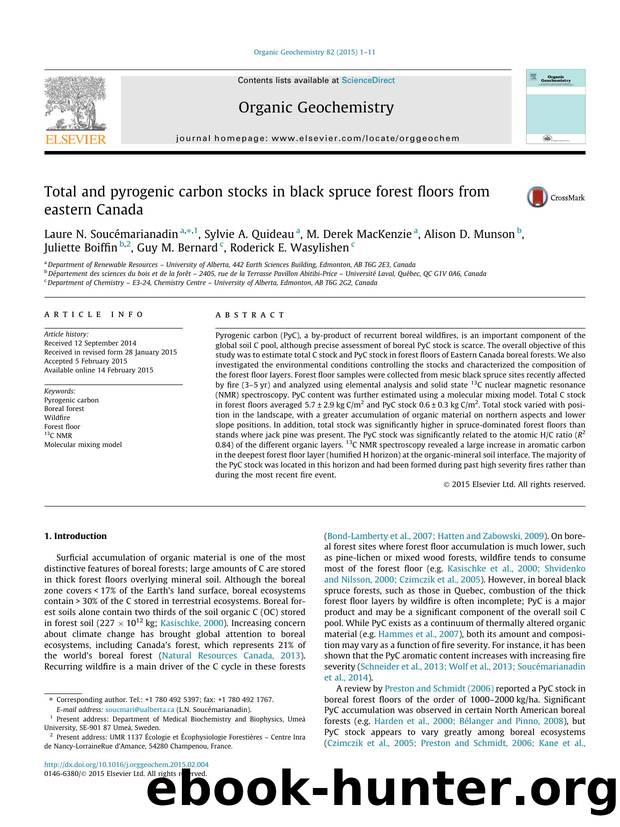 Total and pyrogenic carbon stocks in black spruce forest floors from eastern Canada by unknow