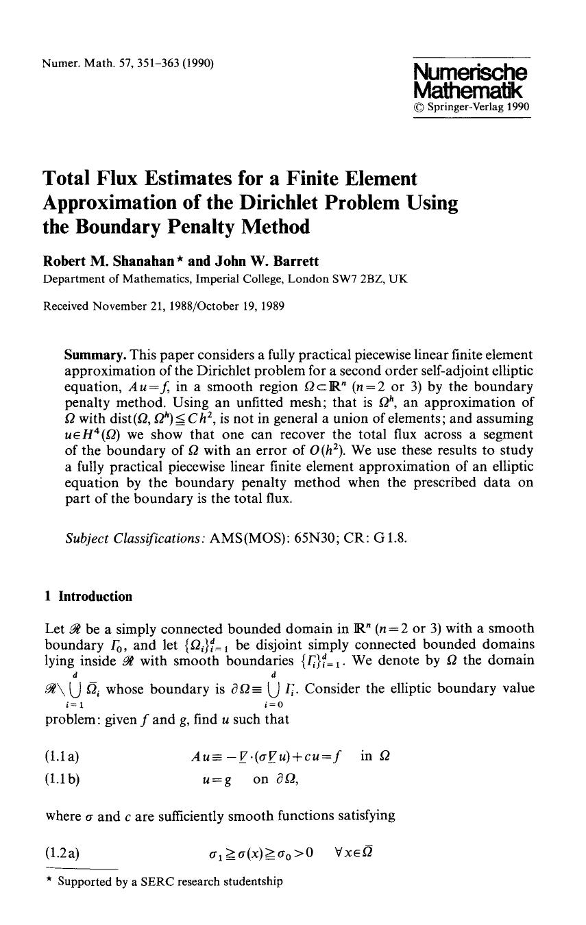 Total flux estimates for a finite element approximation of the Dirichlet problem using the boundary penalty method by Unknown