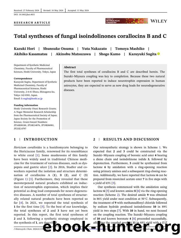 Total syntheses of fungal isoindolinones corallocins B and C by Unknown