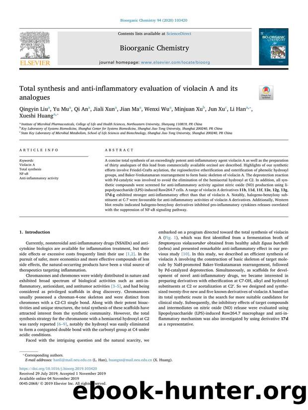 Total synthesis and anti-inflammatory evaluation of violacin A and its analogues by unknow