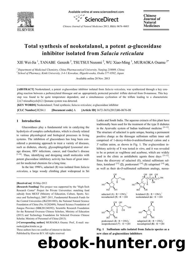 Total synthesis of neokotalanol, a potent ÃÂ±-glucosidase inhibitor isolated from Salacia reticulata by Wei-Jia XIE & Genzoh TANABE & Nozomi TSUTSUI & Xiao-Ming WU & Osamu MURAOKA