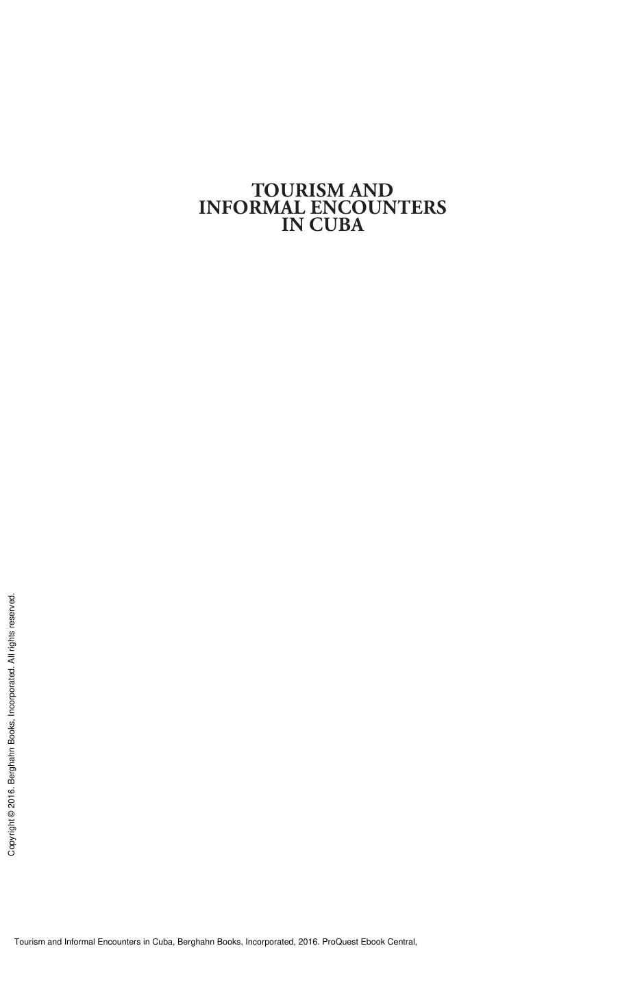 Tourism and Informal Encounters in Cuba by Valerio Simoni