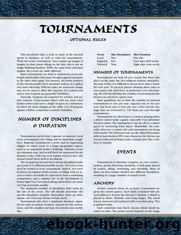 Tournaments by Unknown