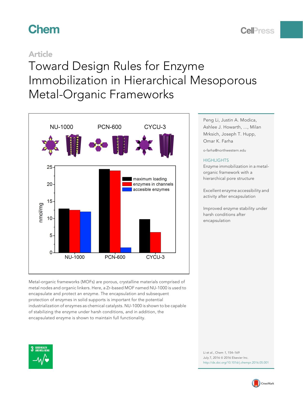 Toward Design Rules for Enzyme Immobilization in Hierarchical Mesoporous Metal-Organic Frameworks by unknow