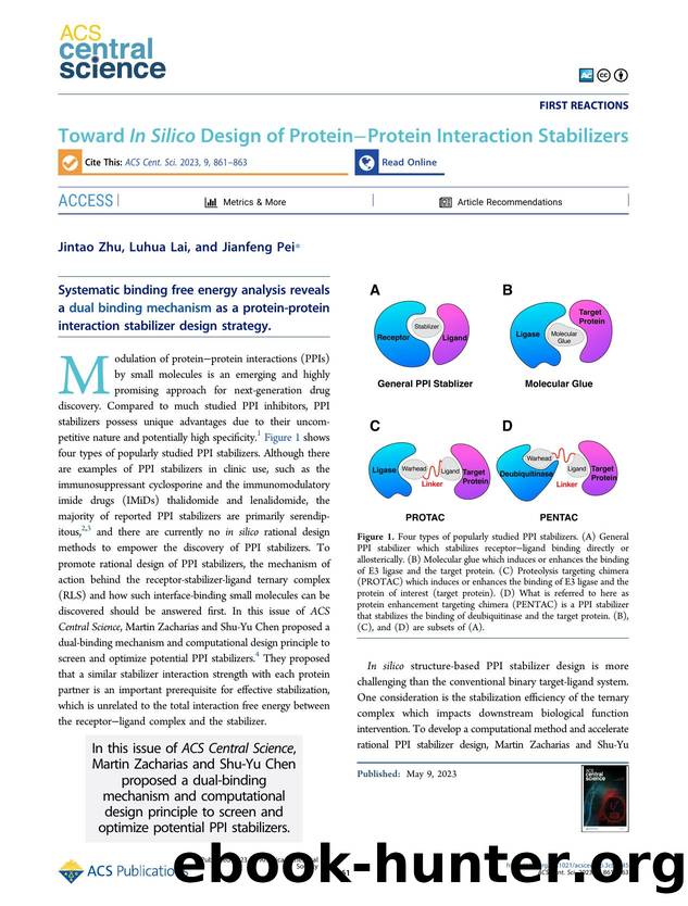 Toward In Silico Design of ProteinâProtein Interaction Stabilizers by Jintao Zhu & Luhua Lai (ORCID: g/0000-0002-8343-7587) & Jianfeng Pei (ORCID: g/0000-0002-8482-1185)