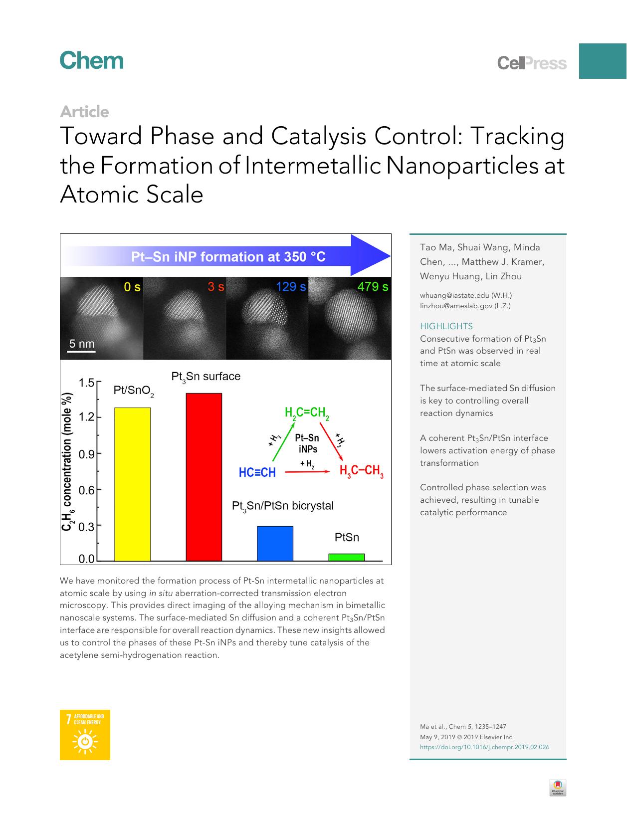 Toward Phase and Catalysis Control: Tracking the Formation of Intermetallic Nanoparticles at Atomic Scale by unknow