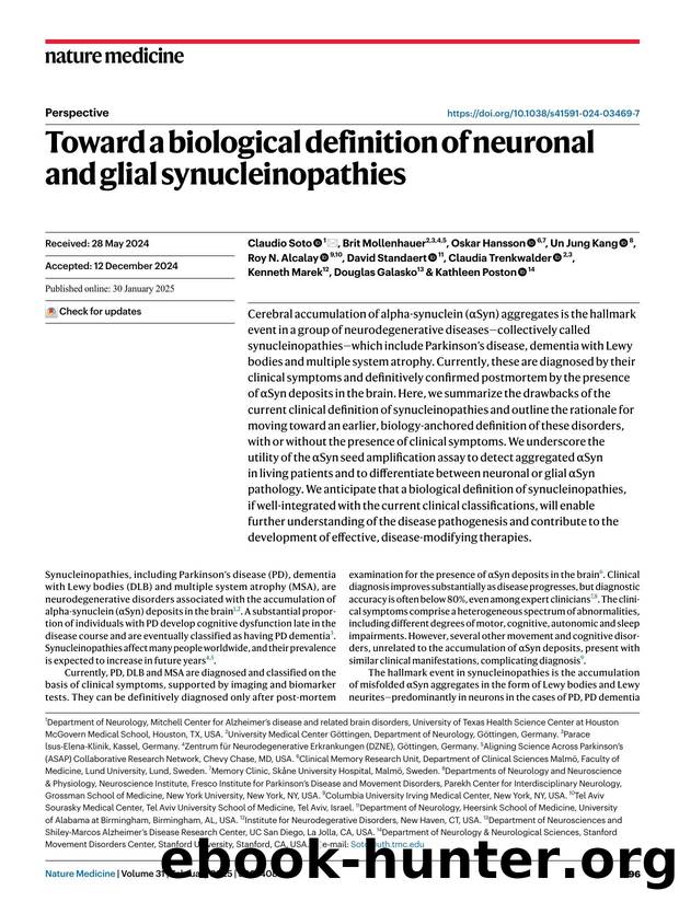 Toward a biological definition of neuronal and glial synucleinopathies by unknow