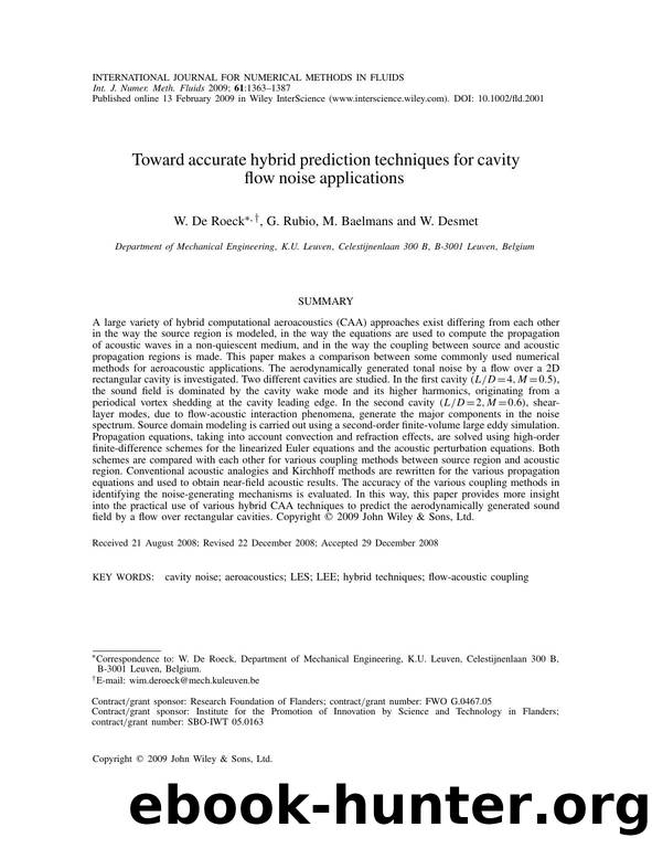 Toward accurate hybrid prediction techniques for cavity flow noise applications by Unknown
