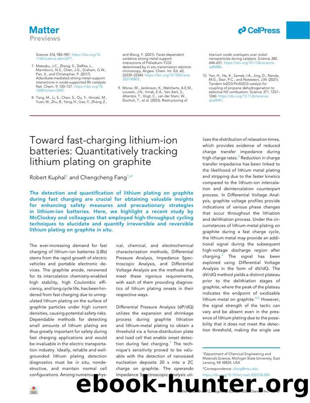 Toward fast-charging lithium-ion batteries: Quantitatively tracking lithium plating on graphite by Robert Kuphal & Chengcheng Fang