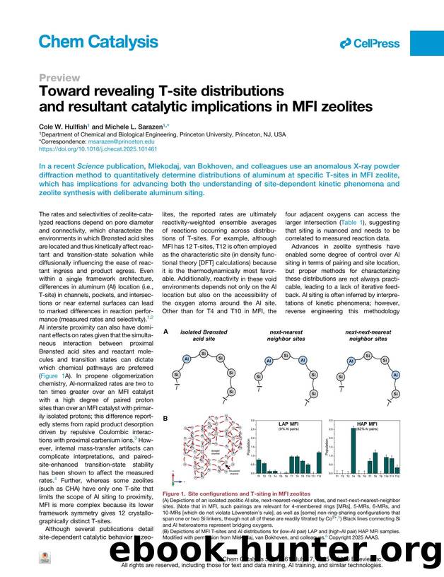 Toward revealing T-site distributions and resultant catalytic implications in MFI zeolites by Cole W. Hullfish