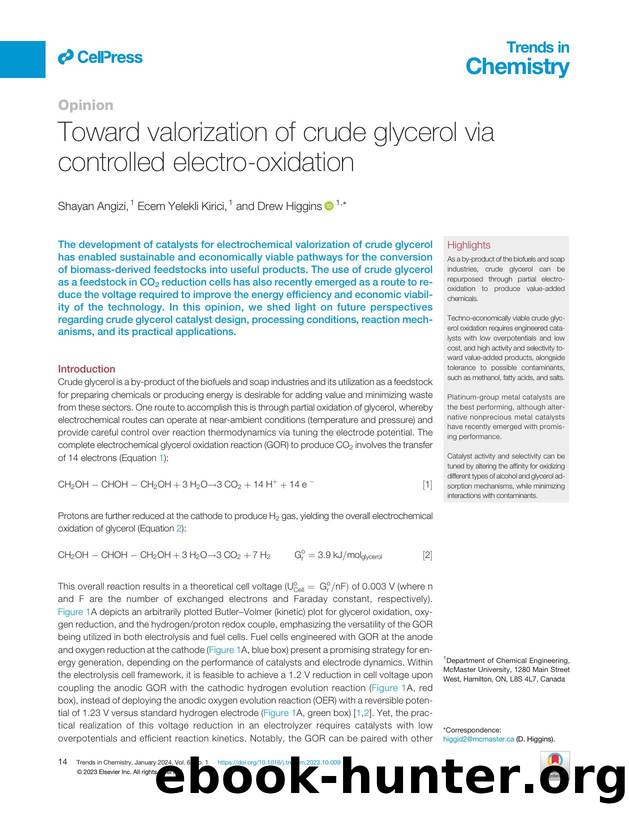 Toward valorization of crude glycerol via controlled electro-oxidation by Shayan Angizi & Ecem Yelekli Kirici & Drew Higgins