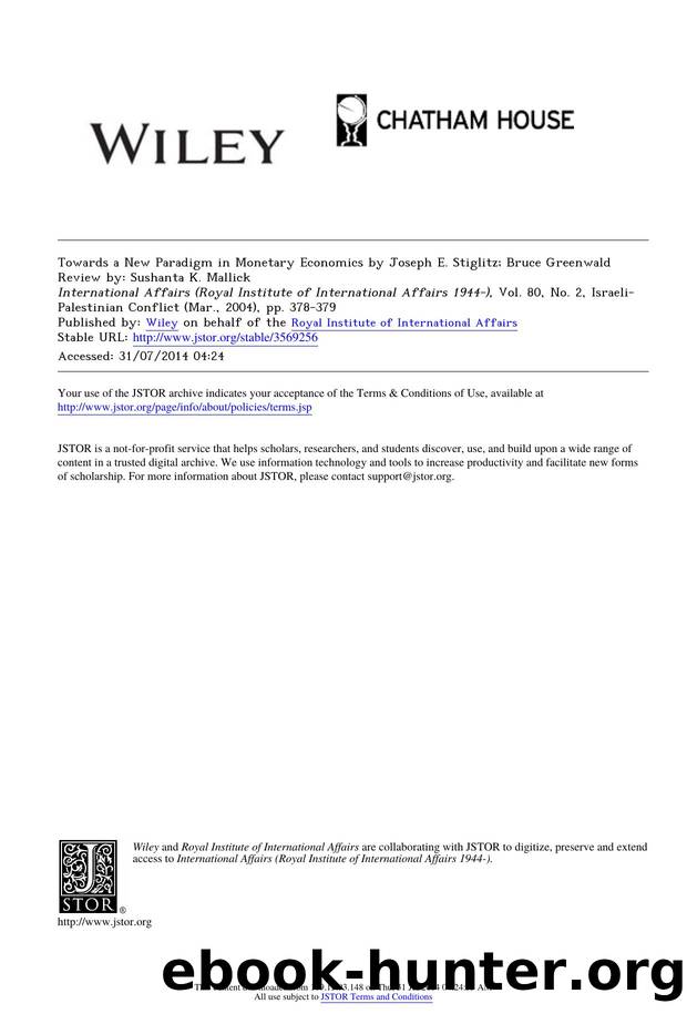 Towards a New Paradigm in Monetary Economics by Joseph E. Stiglitz; Bruce Greenwald by Towards a New Paradigm in Monetary Economics by Joseph E. Stiglitz; Bruce Greenwald