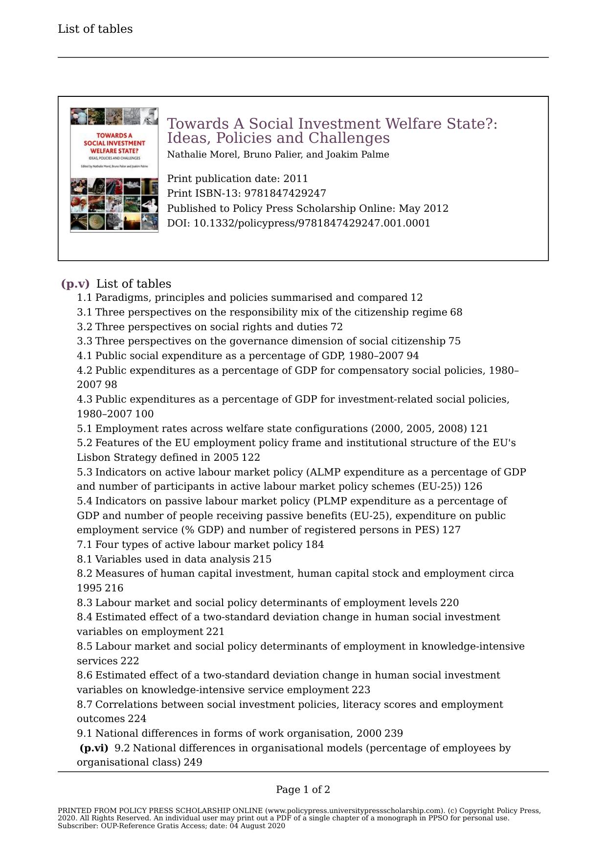 Towards a social investment welfare state?: Ideas, policies and challenges by Nathalie Morel (editor) Bruno Palier (editor) Joakim Palme (editor)