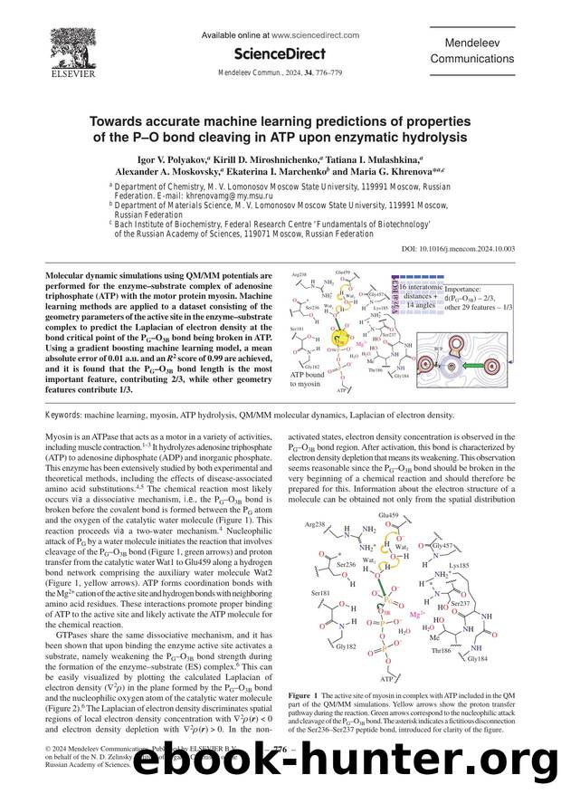 Towards accurate machine learning predictions of properties of the PâO bond cleaving in ATP upon enzymatic hydrolysis by unknow