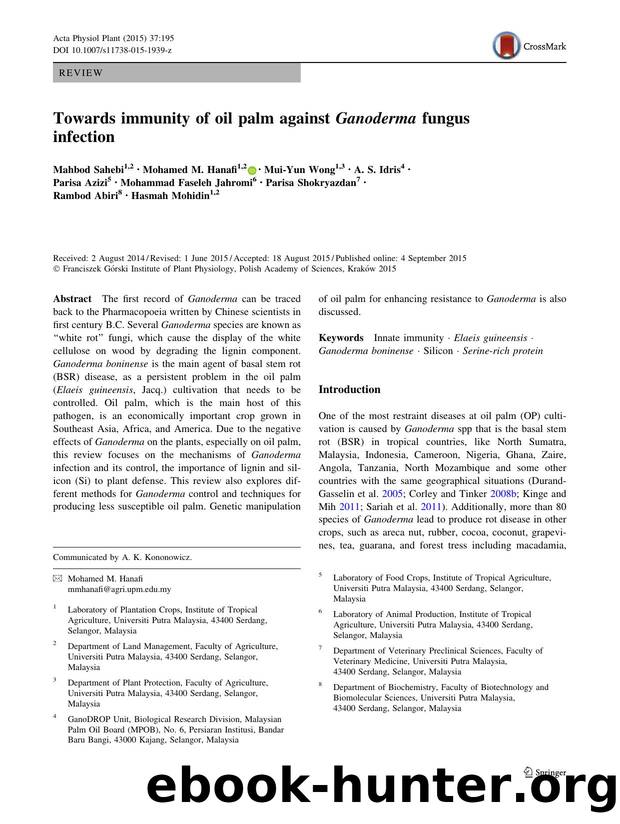 Towards immunity of oil palm against Ganoderma fungus infection by unknow