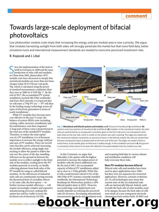Towards large-scale deployment of bifacial photovoltaics by R. Kopecek & J. Libal