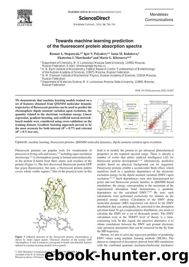 Towards machine learning prediction of the fluorescent protein absorption spectra by unknow