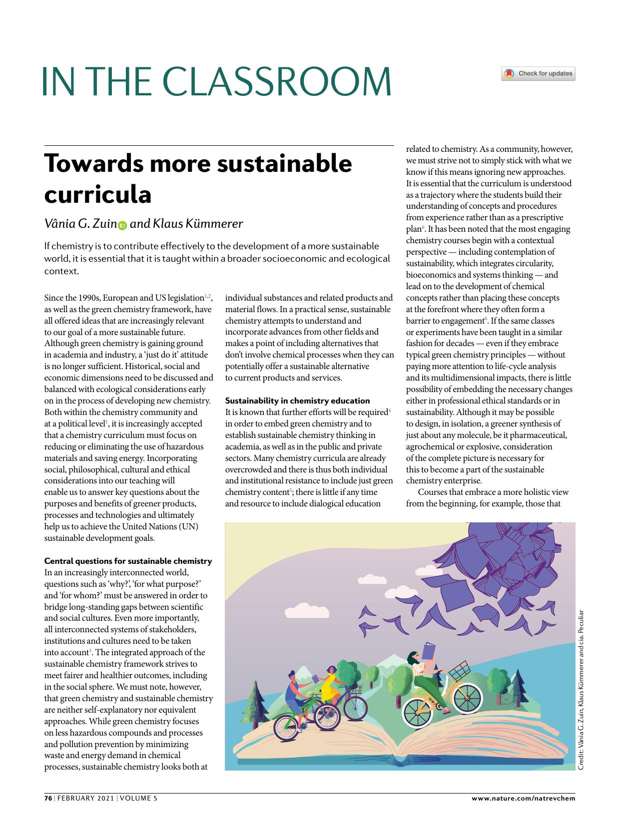 Towards more sustainable curricula by Vânia G. Zuin & Klaus Kümmerer