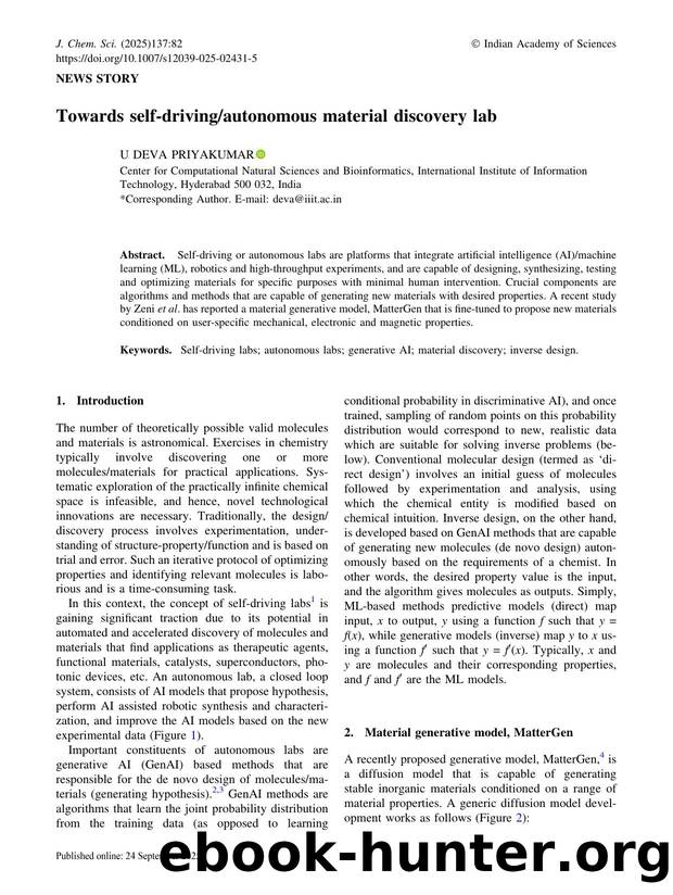 Towards self-drivingautonomous material discovery lab by U Deva Priyakumar
