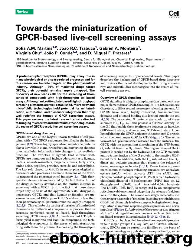 Towards the miniaturization of GPCR-based live-cell screening assays by Sofia A.M. Martins