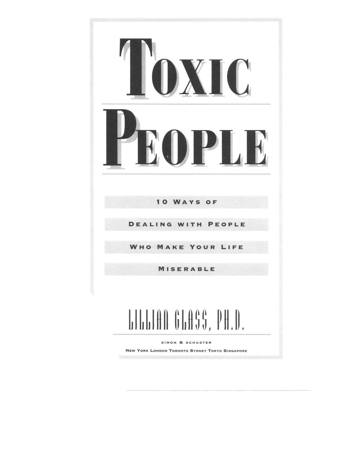 Toxic People by Lillian Glass