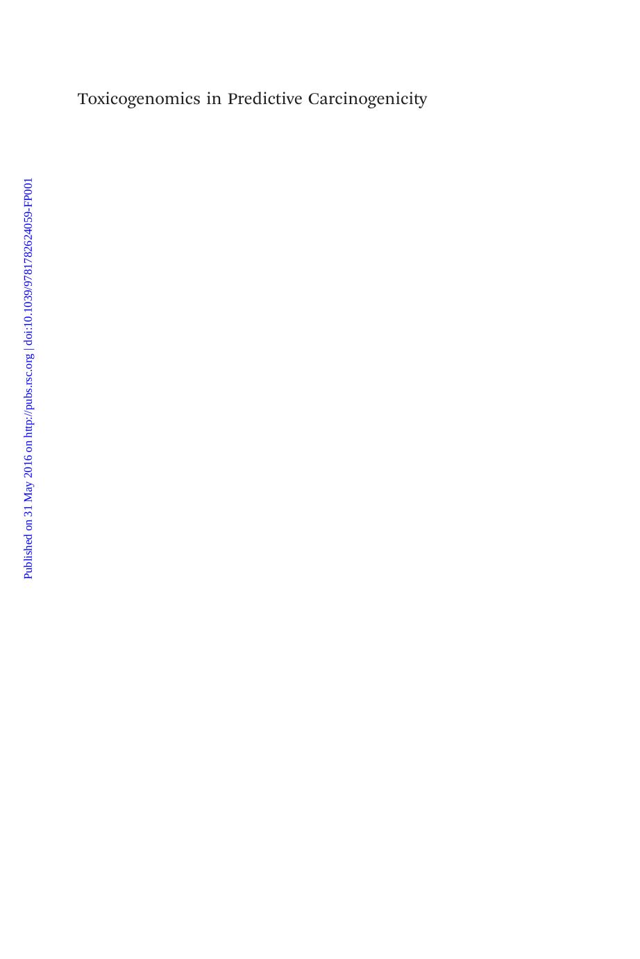 Toxicogenomics in predictive carcinogenicity by Thomas Russell S.; Waters Michael D