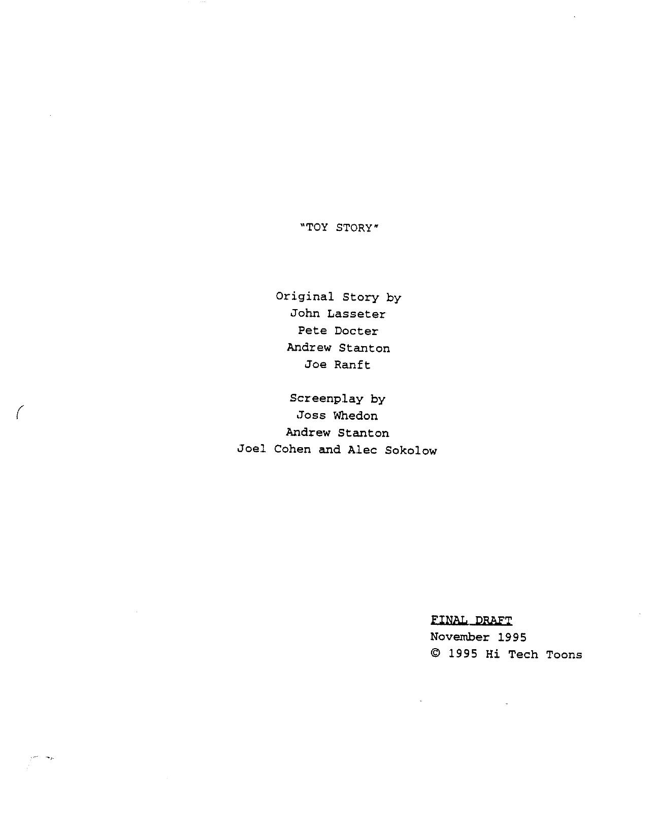 Toy Story by Movie Scripts