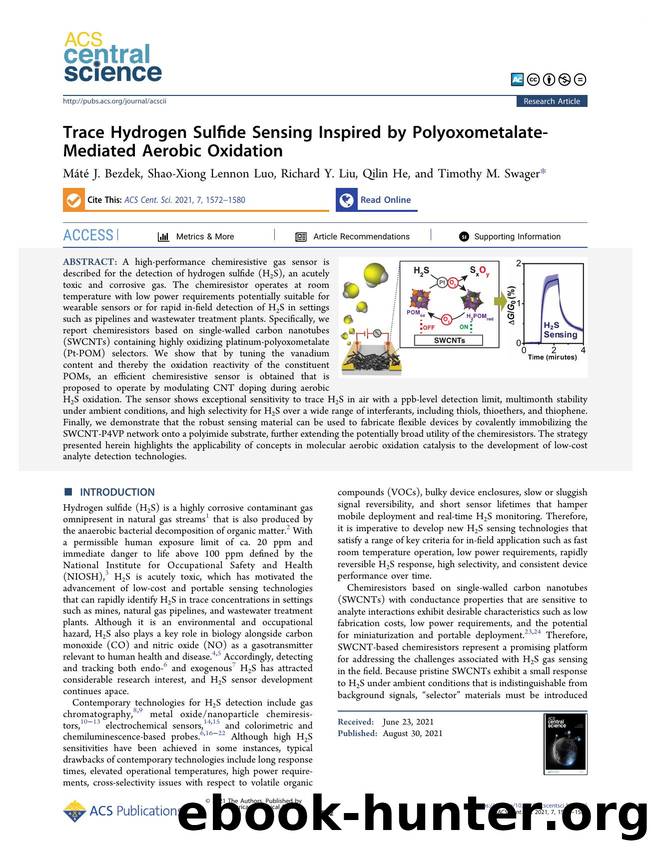Trace Hydrogen Sulfide Sensing Inspired by Polyoxometalate-Mediated Aerobic Oxidation by unknow