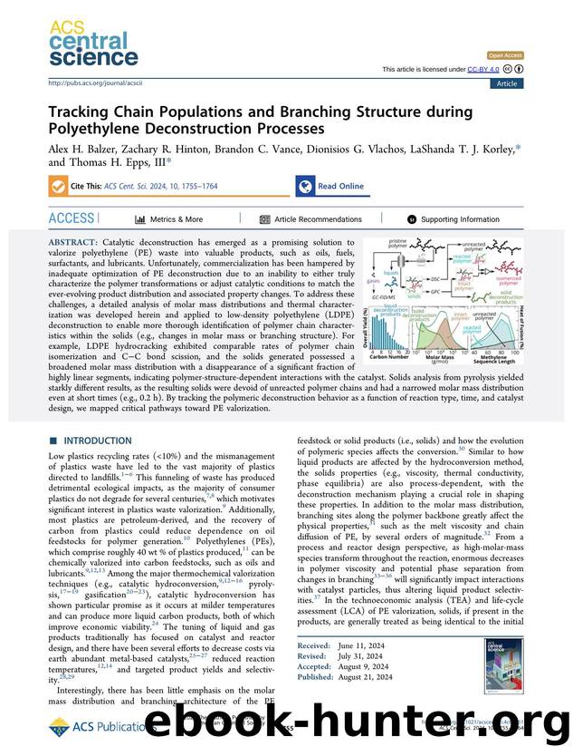 Tracking Chain Populations and Branching Structure during Polyethylene Deconstruction Processes by unknow