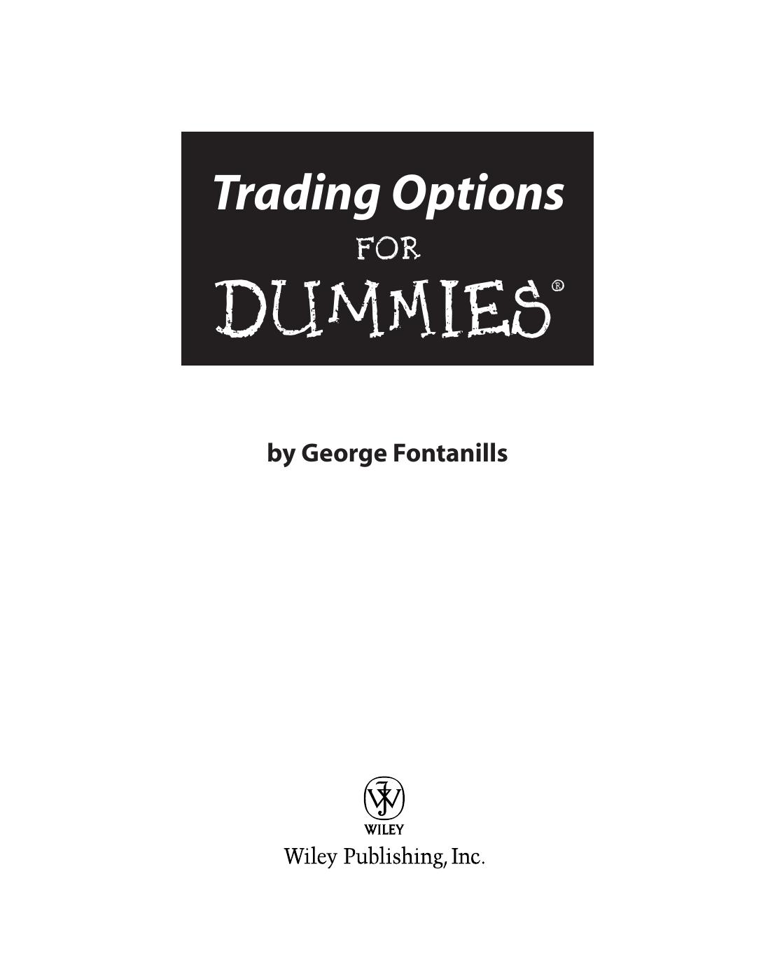 Trading Options for DUMmIES by Unknown