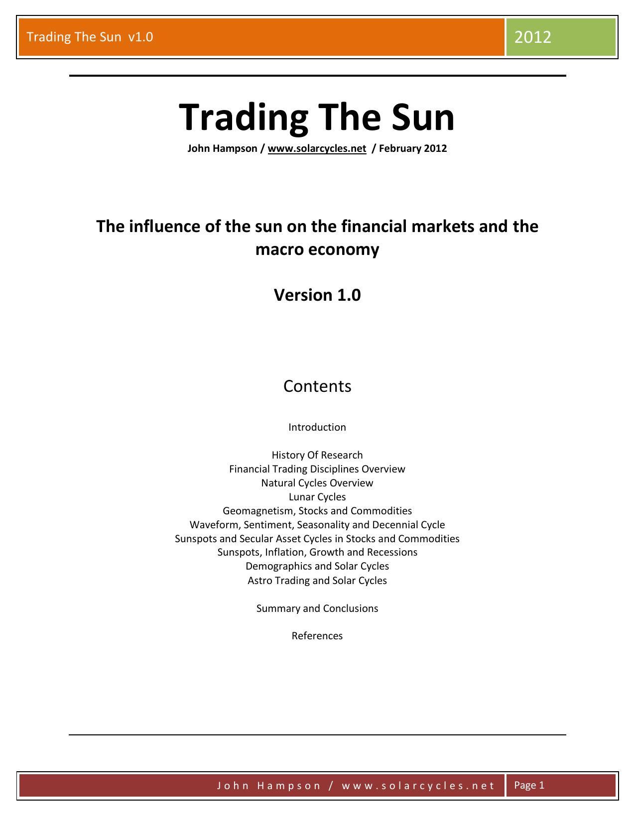 Trading The Sun v1.0 by February 2012
