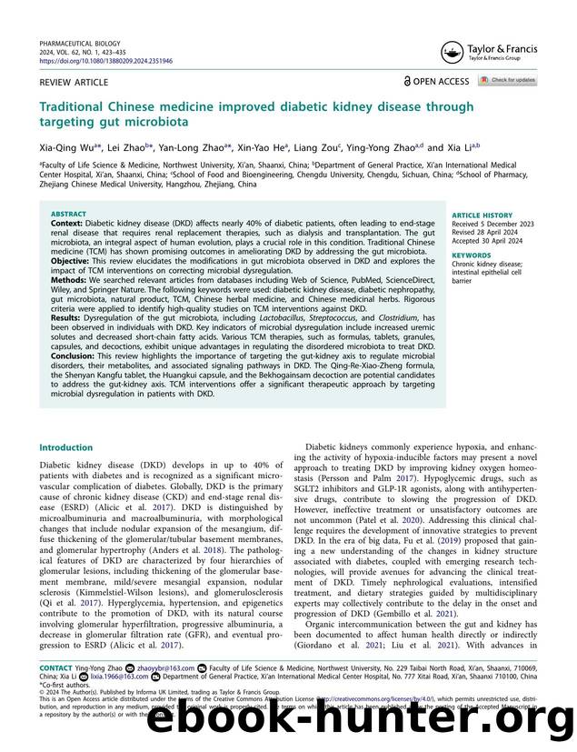 Traditional Chinese medicine improved diabetic kidney disease through targeting gut microbiota by Wu Xia-Qing & Zhao Lei & Zhao Yan-Long & He Xin-Yao & Zou Liang & Zhao Ying-Yong & Li Xia