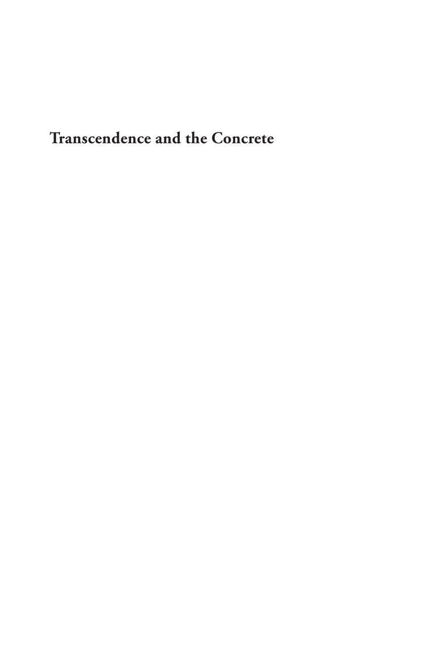 Transcendence and the Concrete: Selected Writings by Jean Wahl