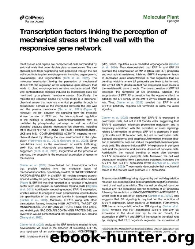 Transcription factors linking the perception of mechanical stress at the cell wall with the responsive gene network by Sachihiro Matsunaga