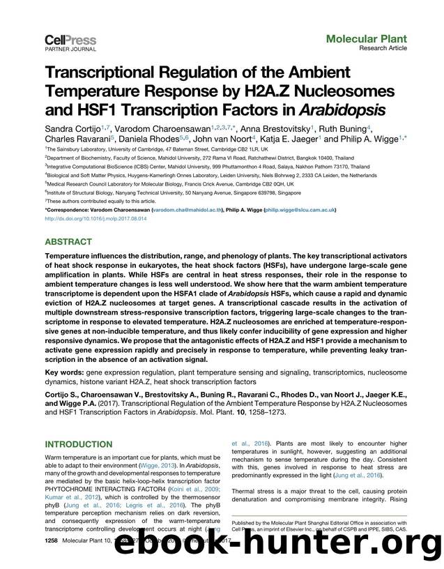 Transcriptional Regulation of the Ambient Temperature Response by H2A.Z Nucleosomes and HSF1 Transcription Factors in Arabidopsis by unknow