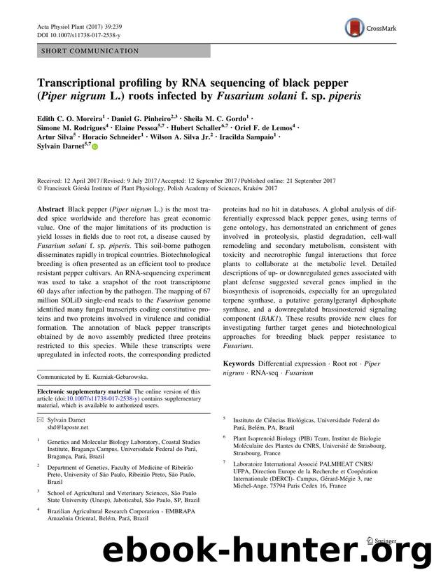 Transcriptional profiling by RNA sequencing of black pepper (Piper nigrum L.) roots infected by Fusarium solani f. sp. piperis by unknow