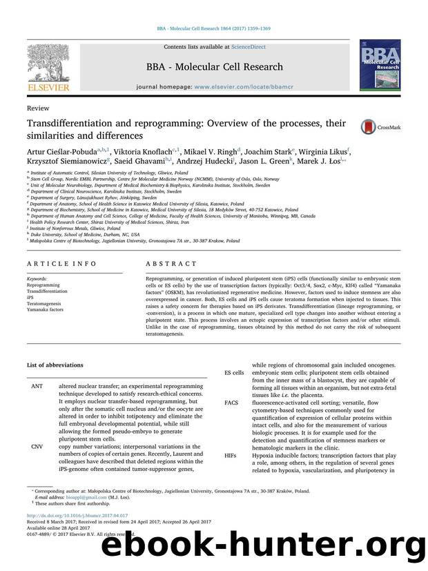 Transdifferentiation and reprogramming_ Overview of the processes, their similarities and differences by unknow