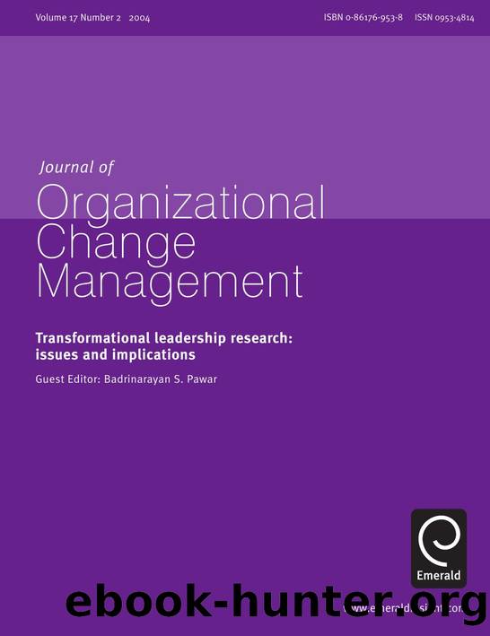 Transformational leadership research : issues and implications by Badrinarayan S. Pawar