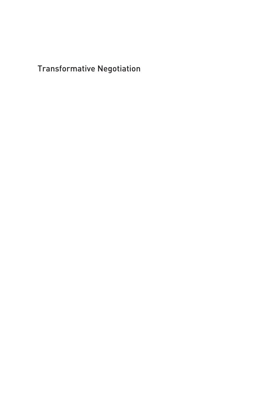 Transformative Negotiation: Strategies for Everyday Change and Equitable Futures by Sarah Federman