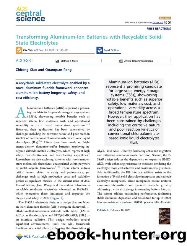 Transforming Aluminum-Ion Batteries with Recyclable Solid-State Electrolytes by Zhitong Xiao & Quanquan Pang (ORCID: g/0000-0003-0712-6952)