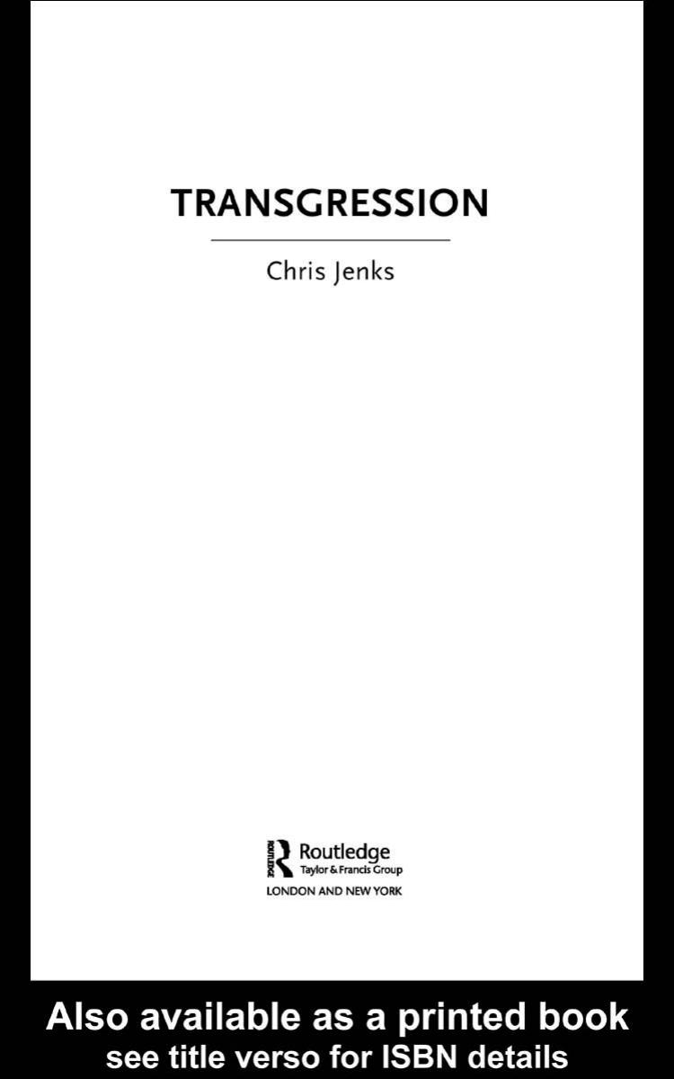 Transgression (Key Ideas) by Chris Jenks