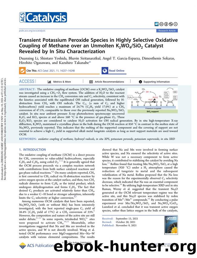 Transient Potassium Peroxide Species in Highly Selective Oxidative Coupling of Methane over an Unmolten K2WO4SiO2 Catalyst Revealed by In Situ Characterization by unknow