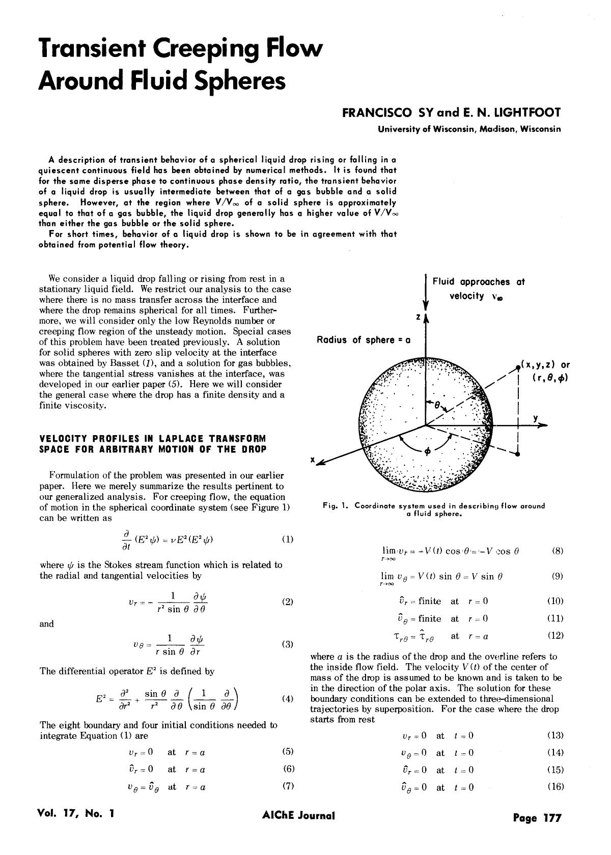 Transient creeping flow around fluid spheres by Unknown