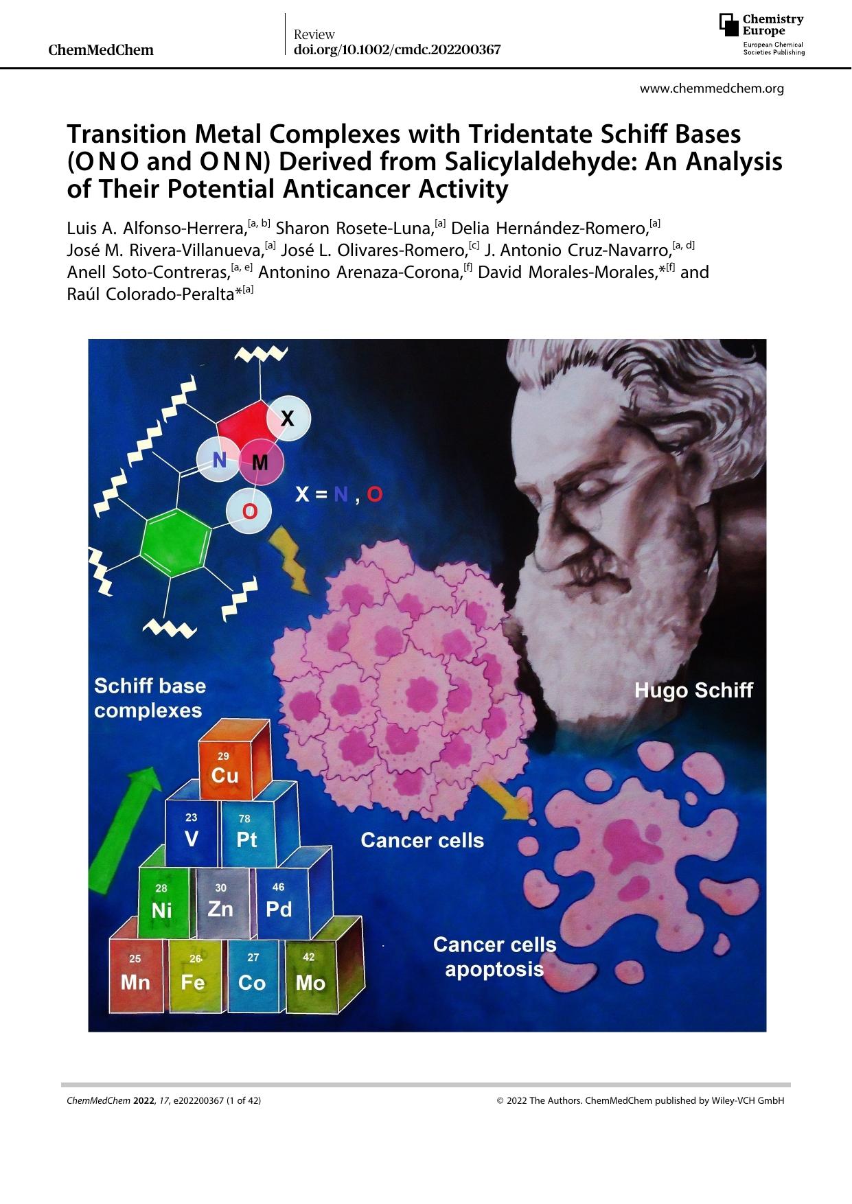 Transition Metal Complexes with Tridentate Schiff Bases (OâNâO and OâNâN) Derived from Salicylaldehyde: An Analysis of Their Potential Anticancer Activity by Unknown