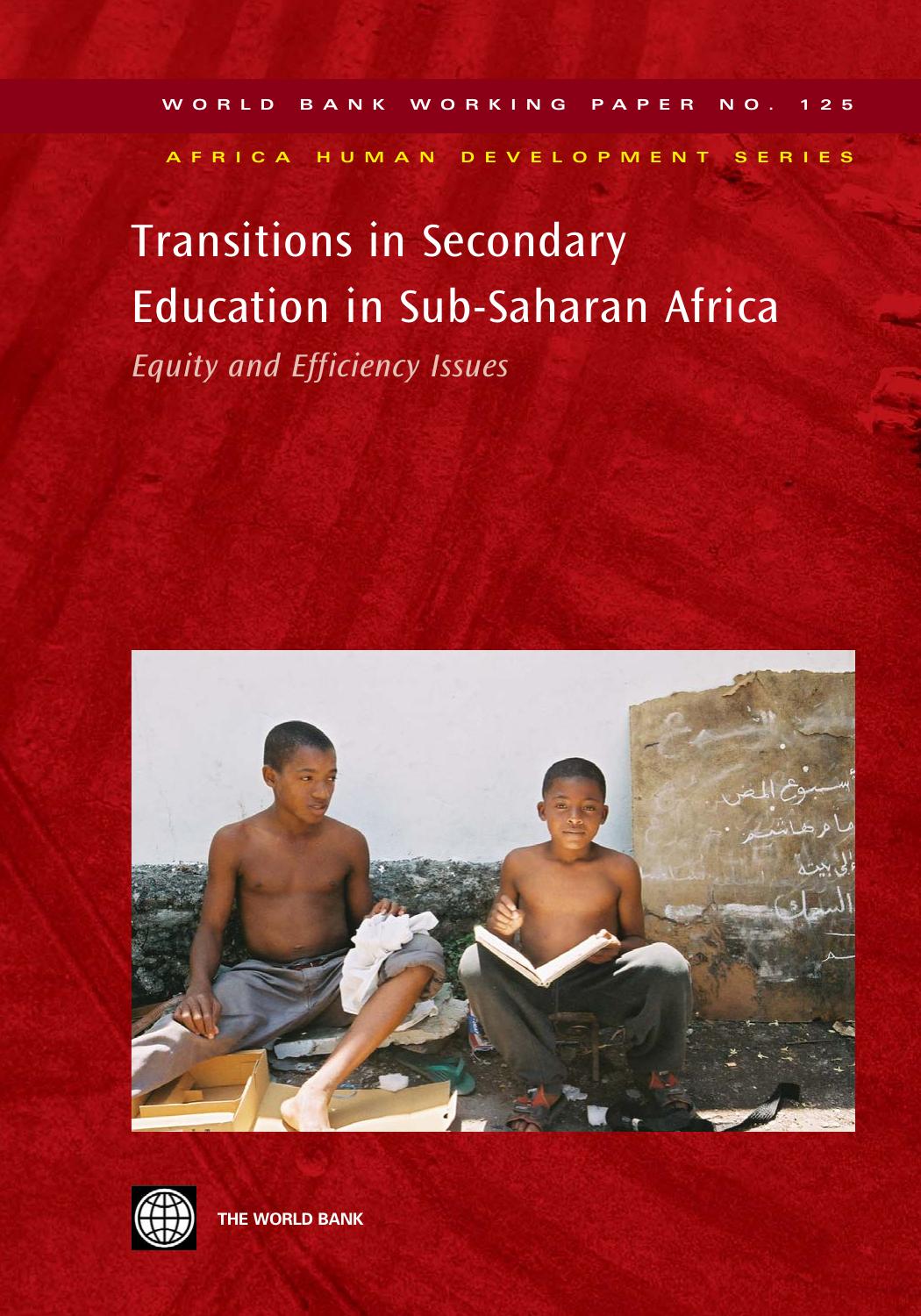 Transitions in Secondary Education in Sub-Saharan Africa: Equity and Efficiency Issues (World Bank Working Papers) by World Bank